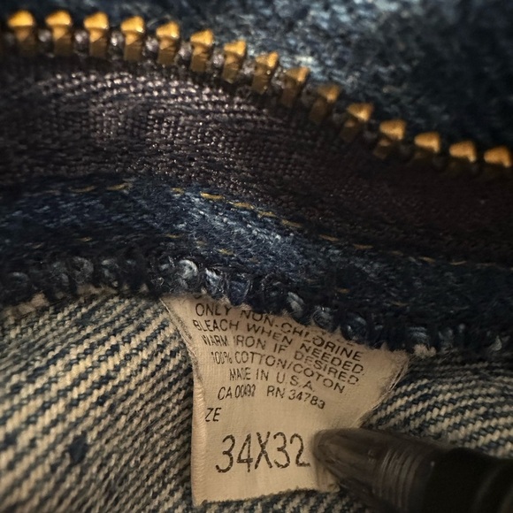 Vintage 80’s Lee Jeans Mens 34x28 Acid Wash Baggy Relaxed Fit Tapered - Picture 7 of 14